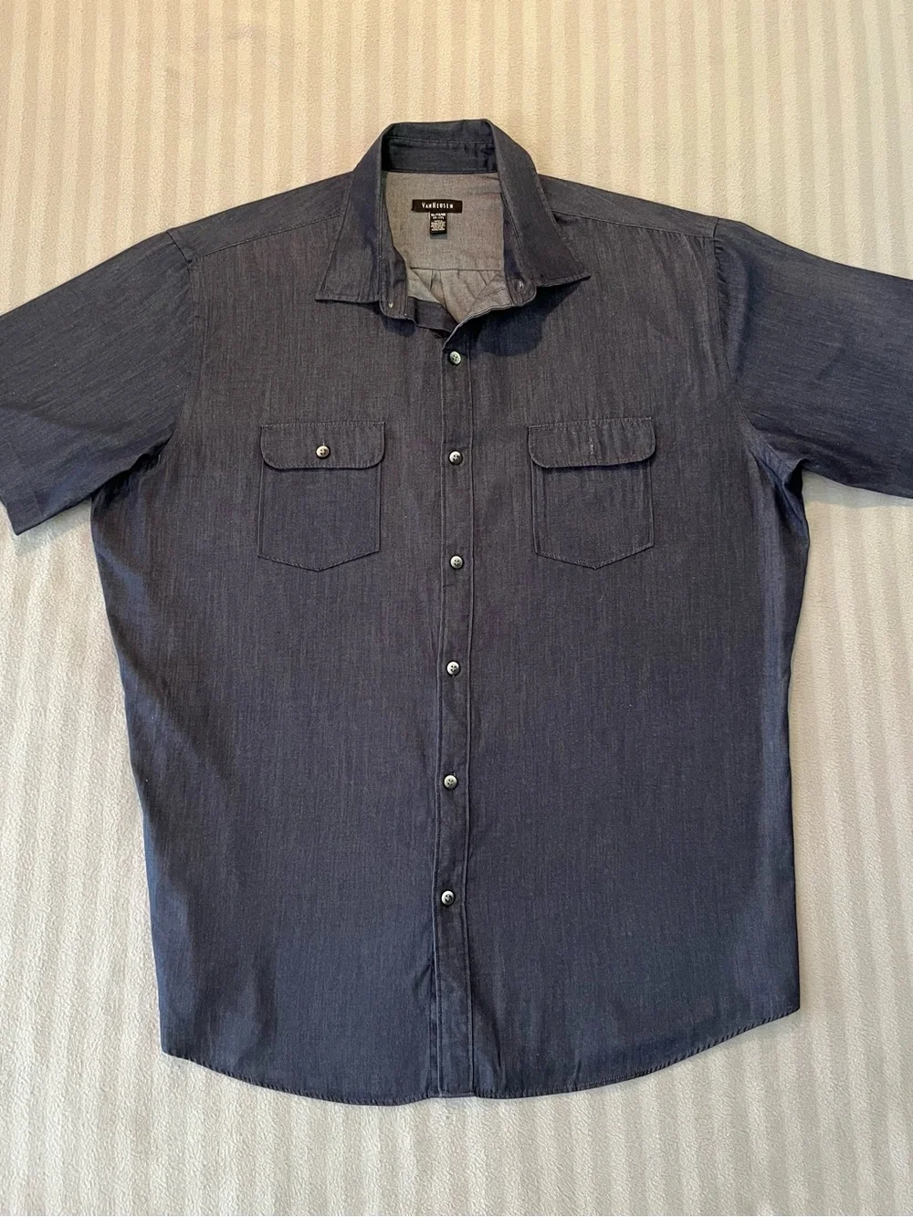 Van Heusen Dark Navy Short Sleeve Button-Down Shirt